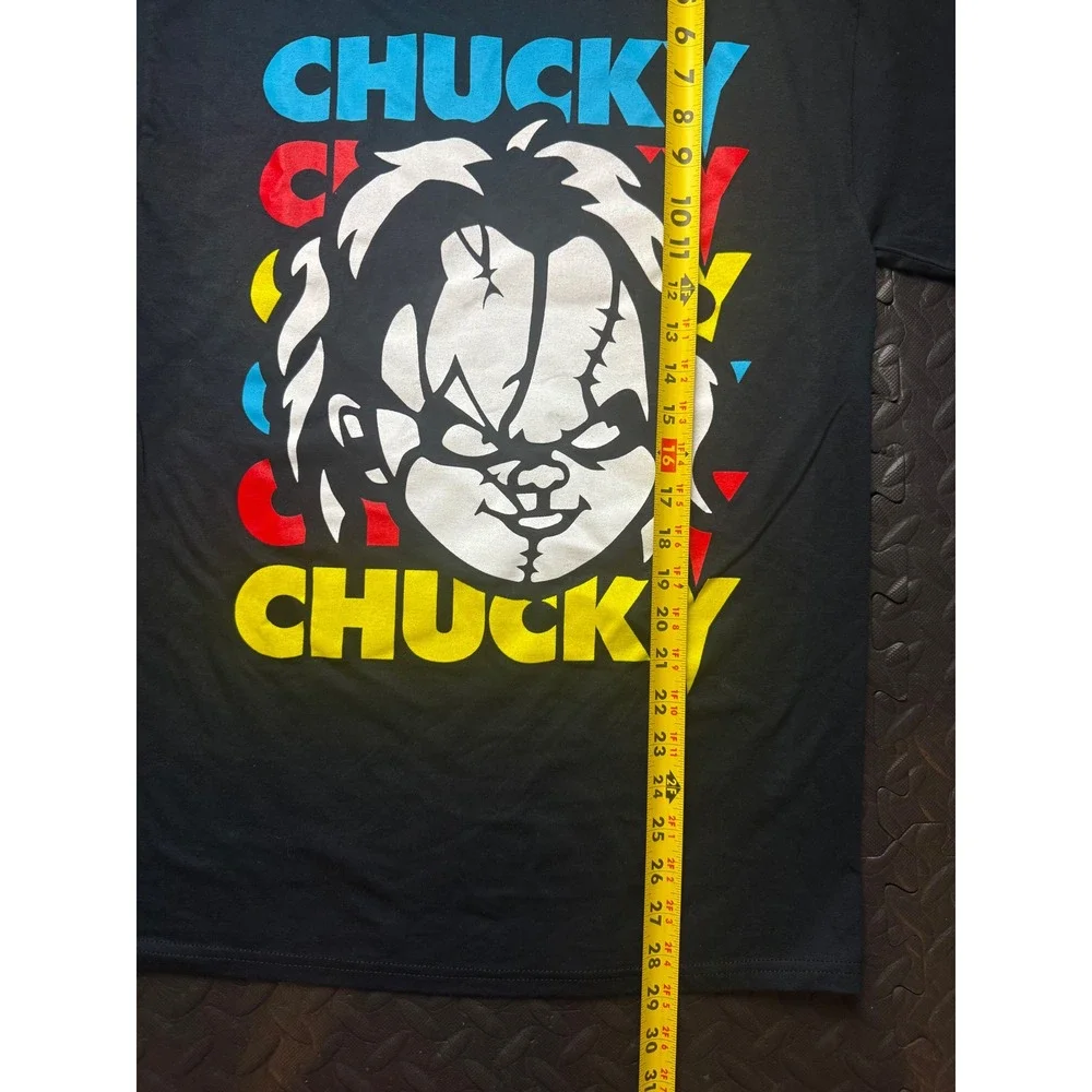 Chucky Horror Movie Graphic Long Sleeve‎ Shirt Black Mens Large Child's Play Tee